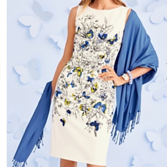 Talbots Dresses Rsvp By Butterfly Sheath Dress Poshmark